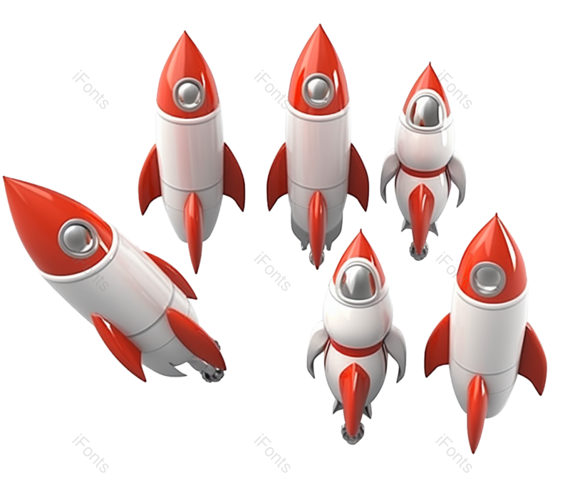 科技图片,科学元素,火箭PNG,复古风格免抠素材